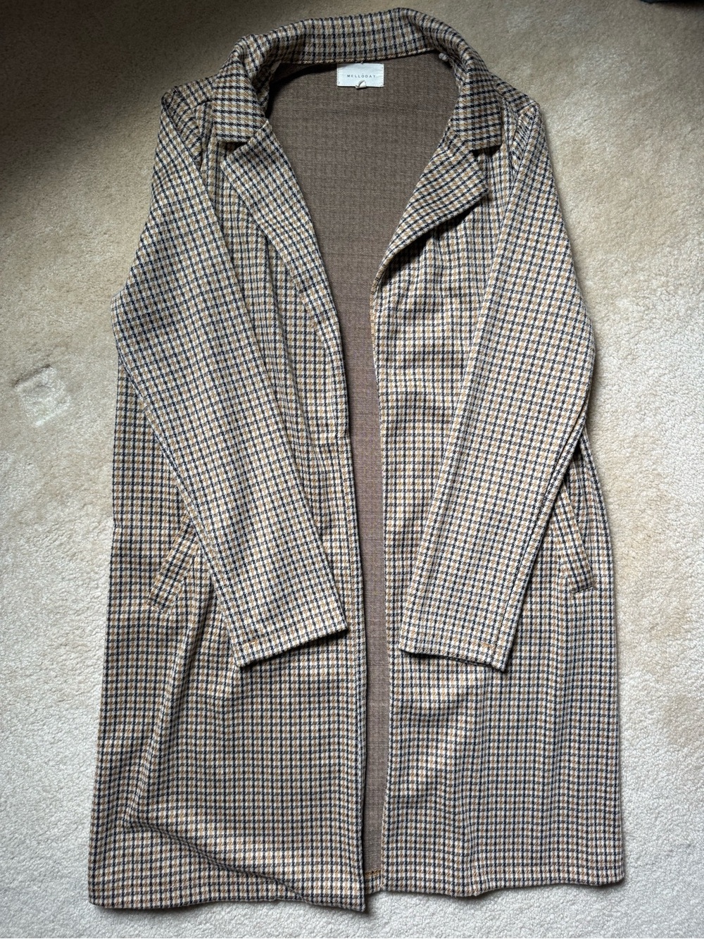 Melloday long coat/cardigan plaid